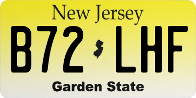 NJ license plate B72LHF