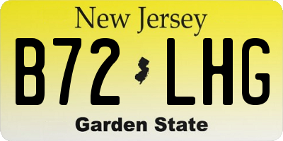 NJ license plate B72LHG