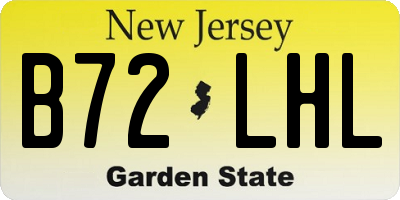 NJ license plate B72LHL