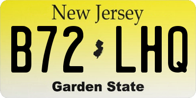 NJ license plate B72LHQ