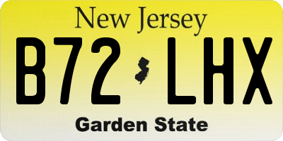 NJ license plate B72LHX