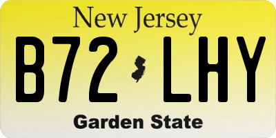 NJ license plate B72LHY