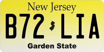 NJ license plate B72LIA
