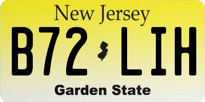 NJ license plate B72LIH