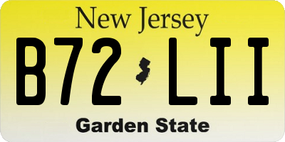 NJ license plate B72LII