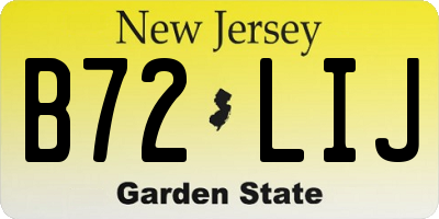 NJ license plate B72LIJ