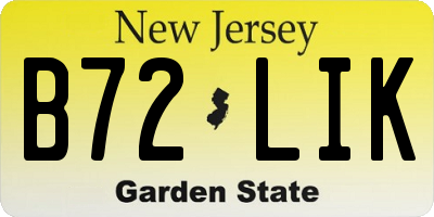NJ license plate B72LIK