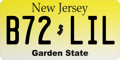 NJ license plate B72LIL