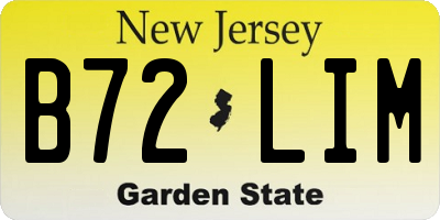 NJ license plate B72LIM