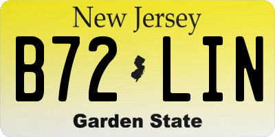 NJ license plate B72LIN