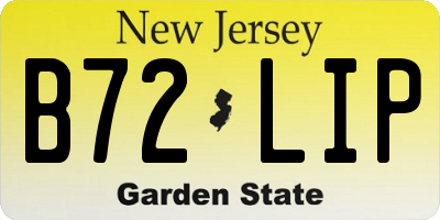 NJ license plate B72LIP