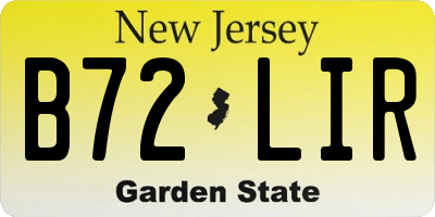 NJ license plate B72LIR