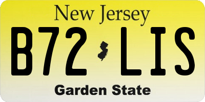 NJ license plate B72LIS