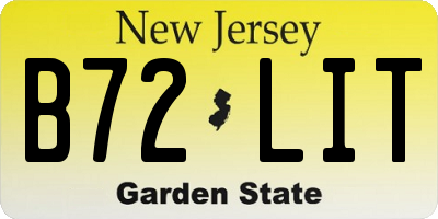 NJ license plate B72LIT