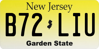 NJ license plate B72LIU