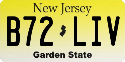 NJ license plate B72LIV