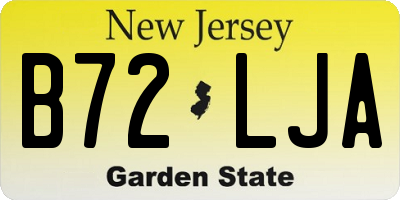 NJ license plate B72LJA