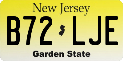 NJ license plate B72LJE