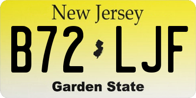 NJ license plate B72LJF