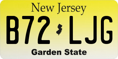 NJ license plate B72LJG