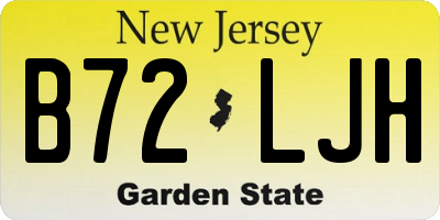 NJ license plate B72LJH