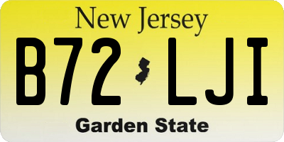 NJ license plate B72LJI