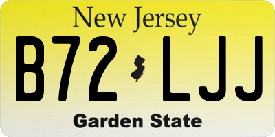NJ license plate B72LJJ