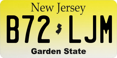 NJ license plate B72LJM