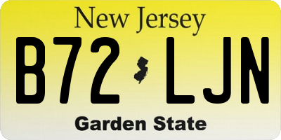 NJ license plate B72LJN