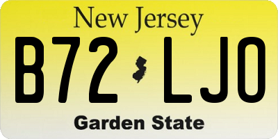 NJ license plate B72LJO