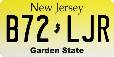 NJ license plate B72LJR