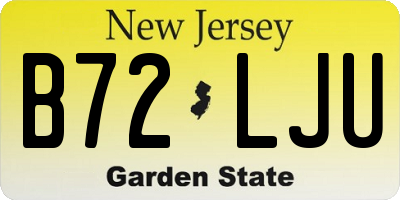 NJ license plate B72LJU