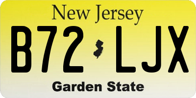 NJ license plate B72LJX