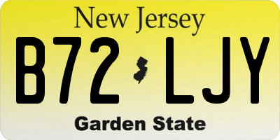 NJ license plate B72LJY