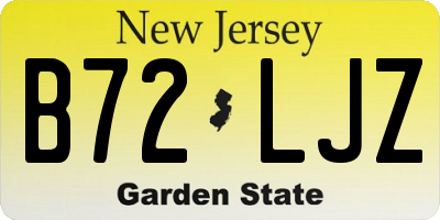 NJ license plate B72LJZ