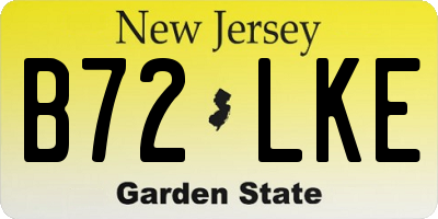 NJ license plate B72LKE