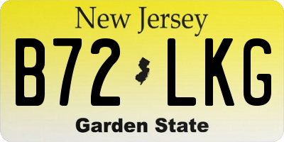 NJ license plate B72LKG