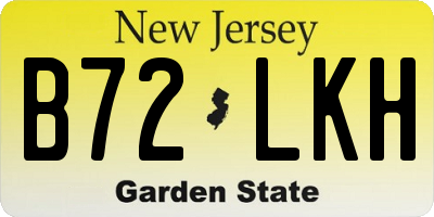 NJ license plate B72LKH