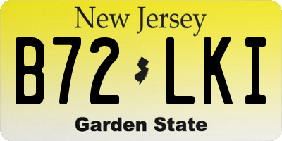 NJ license plate B72LKI