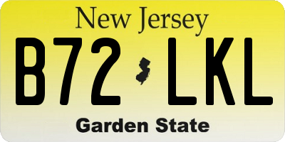 NJ license plate B72LKL