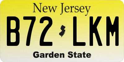 NJ license plate B72LKM