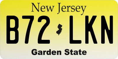 NJ license plate B72LKN