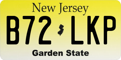 NJ license plate B72LKP