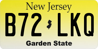 NJ license plate B72LKQ