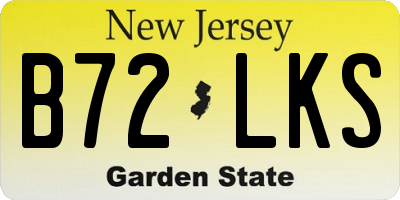 NJ license plate B72LKS