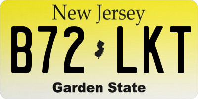 NJ license plate B72LKT