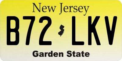 NJ license plate B72LKV