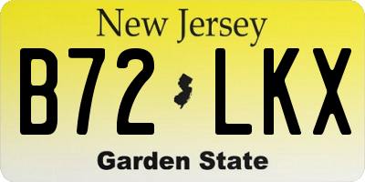 NJ license plate B72LKX