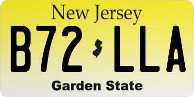 NJ license plate B72LLA