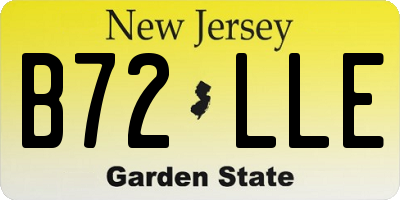 NJ license plate B72LLE
